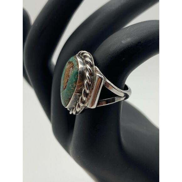Sterling Silver‎ Old Natural Turquoise Ring - Picture 2 of 3